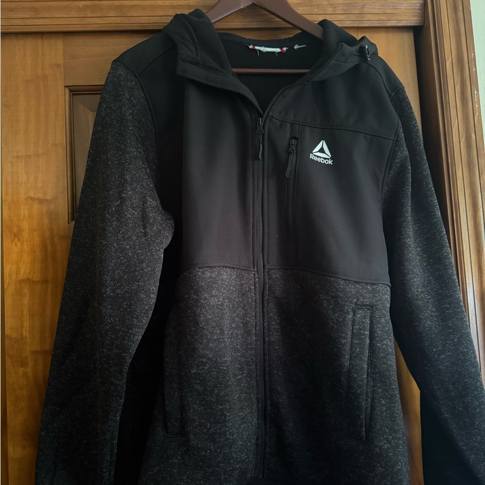 Reebok Black and Dark Gray Full-Zip Jacket